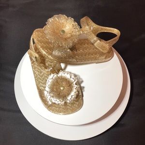 Gold Sparkle Old Navy Jelly Sandals